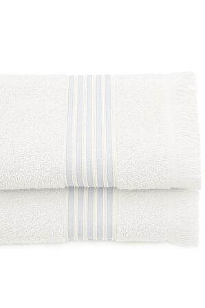 Green Black Aya 2'li El Yüz Havlusu Seti %100 Pamuk Jakarlı Krem 50x80 Cm