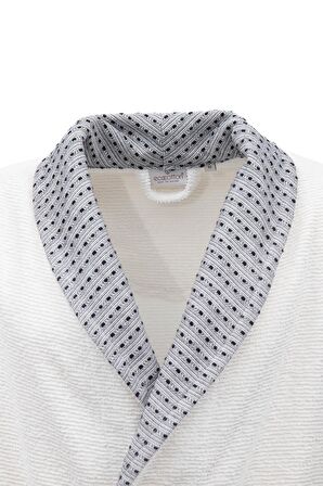Ecocotton İzgi Erkek Bornoz %100 Organik Pamuk Jakarlı Syah