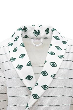 Ecocotton İmre Kadın Bornoz %100 Organik Pamuk Jakarlı Yeşil