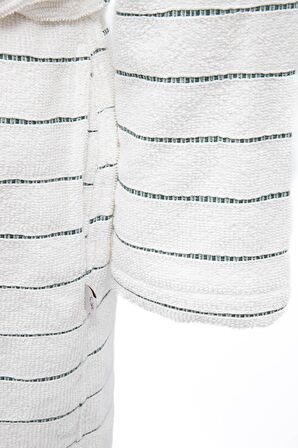 Ecocotton İmre Kadın Bornoz %100 Organik Pamuk Jakarlı Yeşil