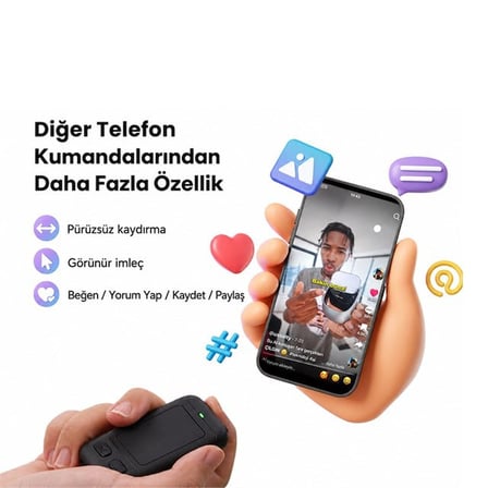 Bluetooth Akıllı Yüzük Uzaktan Kumanda TikTok Youtube Video Kaydırma & Kamera Kontrol PM-24935 