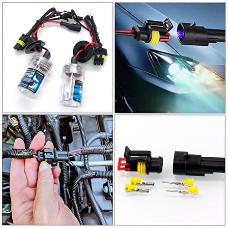 Powermaster PM-28532 HID JST Konnektör Seti Oto Elektrik Kablo Soketleri Su Geçirmez 352 Parça