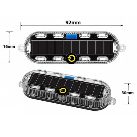 Powermaster PM-25928 Güneş Enerjili Çok Renkli LED Flaşörlü İkaz Lambası Su Geçirmez