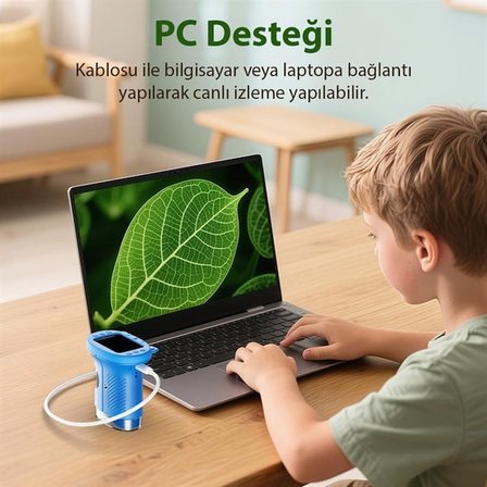 Sunup SN-37895 Çocuklar İçin Dijital Mikroskop 1000X Büyütme, 2.0" IPS Ekran Ve Taşınabilir