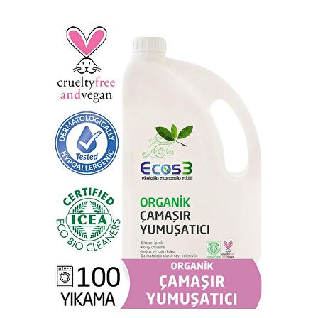 Ecos3 Sıvı Deterjan 100 Yıkama Yumuşatıcı 2.5 lt