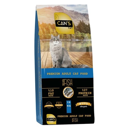Cans Cat Balıklı Yetişkin Kedi Maması 15 Kg - Ekonomik Paket