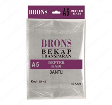 Brons Hazır Defter Kabı A5 Şeffaf 10Lu Küçük Boy - 2 paket