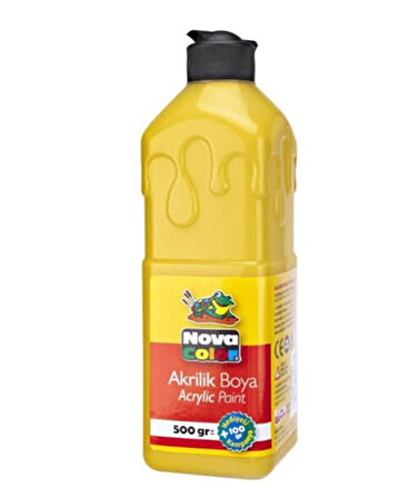 Nova Color Akrilik Boya 500ml Sarı  - 3 adet
