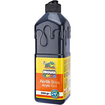 Nova Color Akrilik Boya 500ml Siyah - 3 adet