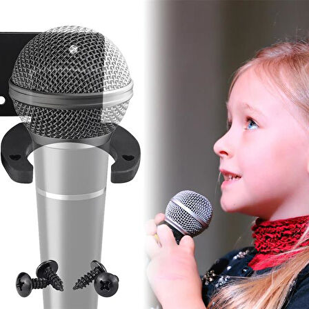 Powermaster PM-26938 Duvara Monte Çift Mikrofon Tutucu Askı Metal Gövde