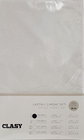 Clasy Tek Kİşilik Lastikli Çarşaf Seti V1 Beyaz 100x200