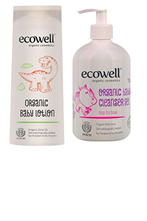 Ecowell Organik Bebe Losyonu 300 ml + Organik Bebek Temizleme Jeli 500 ml