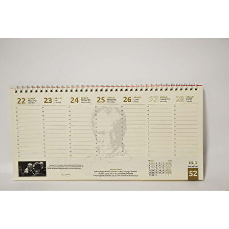 Atatürk Vakfı Masa Sümen Takvimi 2026