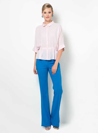 Geniş Paça Pantolon Saks