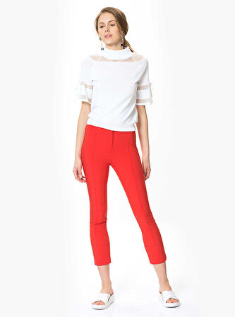 Skinny Kadın Pantolon   Kırmızı