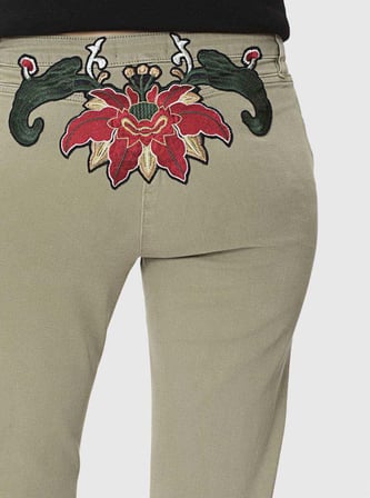 İşleme Detaylı  Kadın Pantolon   Bej