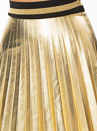 Piliseli  Mini Etek   Gold