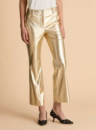 Kısa Paçalı  Kadın Pantolon   Gold