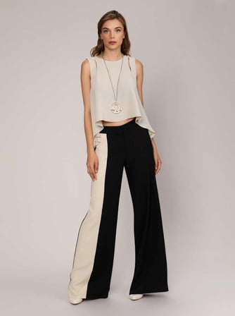 Kumaş Detaylı  Pantolon Standart Renk
