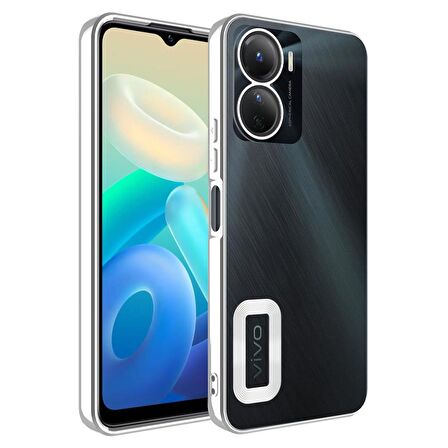 Vivo Y16 Kılıf Köşeleri Renkli Şeffaf Kamera Korumalı Silikon Kapak