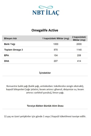 NBTLIFE Omegalife Active 30 Kapsül