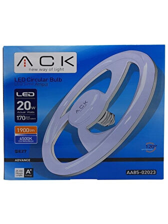 Ack  20W LED Simit Ampul E27 Beyaz Işık