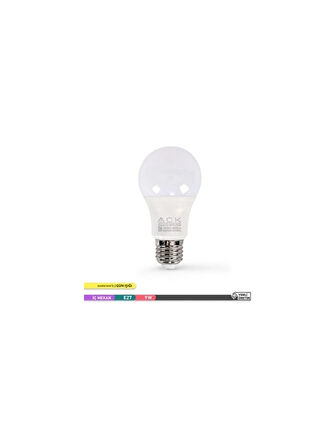 Ack 9 W Led Ampul E-27 Duy Tipi Gün Işığı 3000K