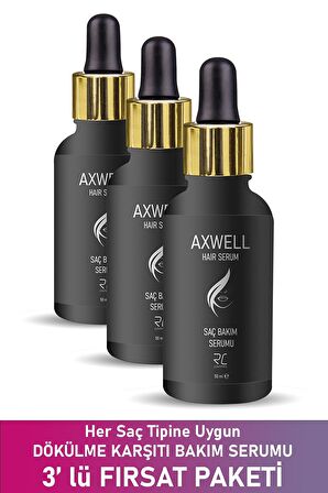 AXWELL SAÇ DÖKÜLMELERİNE KARŞI ONARICI BAKIM SERUMU 50ml*3 ADET