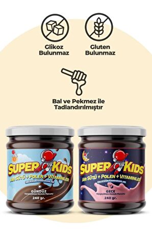 Superkids Çocuklar İçin Gündüz ve Gece Destek Macunu Seti 240 + 240 gr