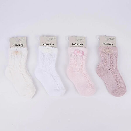 Maskot Aks File Kız Bebek Soket Çorap K43017 Asorti