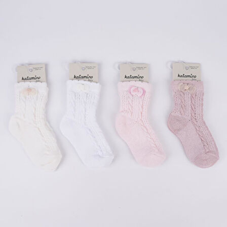 Katamino Maskot Aks File Kız Bebek Soket Çorap K43017 Asorti