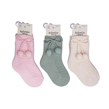 Katamino Ceylan Aksesuarlı Kız Bebek Havlu Soket Çorap 450908 Asorti