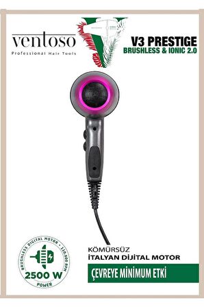 Ventoso V3 Prestige Brushless & Ionic 2.0 2500w Profesyonel Fön Makinesi Anatolıan Fuschıa PRESTIGE