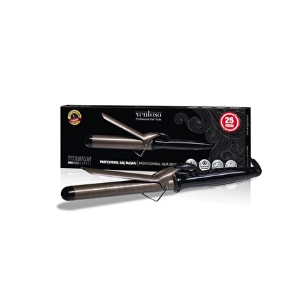 Ventoso EPS-319 25 mm Titanyum Saç Maşası + Isıya Dayanıklı Maşa Eldiveni