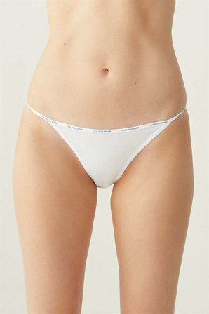 Siyah Beyaz Ten İnce Kenar 5'li Ekonomik Paket Kadın Slip