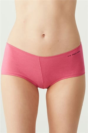 Kırmızı Somon Siyah Beyaz Ten 5'li Kadın Boxer