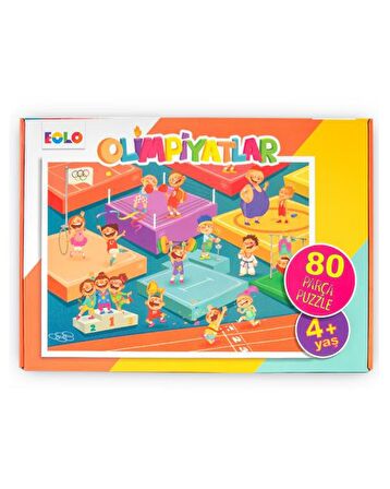 Eolo Sevimli Mahalle ve Olimpiyatlar 4+ Yaş Orta Boy Puzzle 80 - 96 Parça