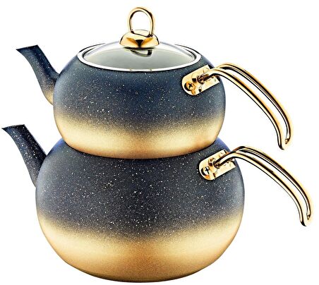 OMS 4 Parça Granit Küre Çaydanlık Büyük Boy 8210LGOLD