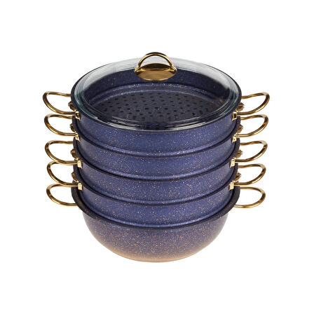 Oms 6091-C 30CM Granit Mantı Tencere Seti