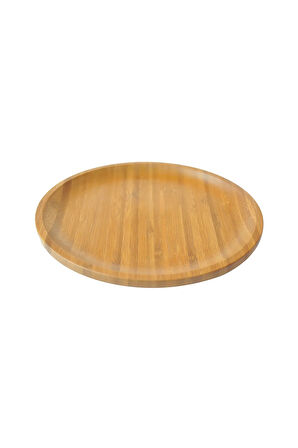 FİA - 9109 - ( L ) - Orijinal Natural, Bambu, 28x2 Cm Servis Tabağı Ahşap Rengi