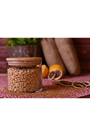 9112-s Rocio 2 Parça Bambu Kapaklı 11,5x9,5 Cm 700 Ml Saklama Kavanozu