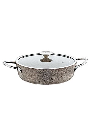 OMS 3316 Granit İndüksiyonlu 30 cm Karnıyarık Tencere Kumbeji