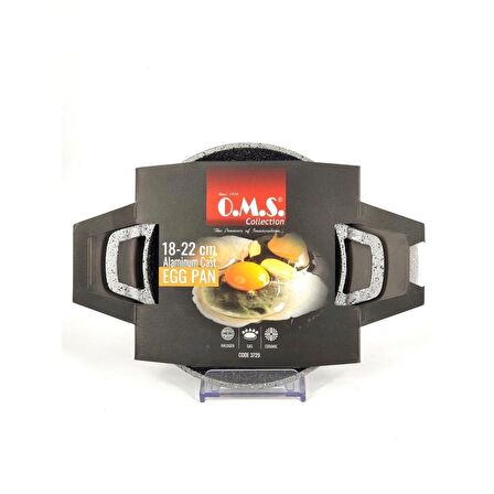OMS 3729 Döküm Granit 2 Parça Kapaksız Sahan Set 18-20 cm Gri