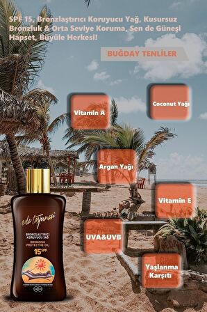 Eda Taşpınar Bronzlaştırıcı Koruyucu Yağ Spf 15 - 200 ML