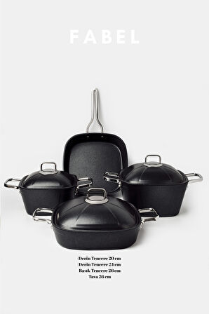 Fabel 7 Parça Tencere Seti Siyah
