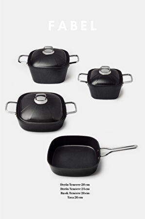 Fabel 7 Parça Tencere Seti Siyah