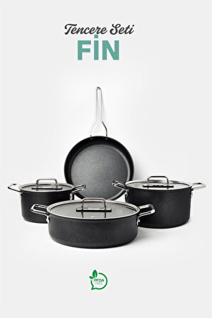 FİN 7 Parça set (18-22 cm derin, 26 cm basık, 26 cm tava)