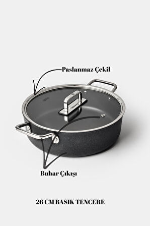 FİN 7 Parça set (18-22 cm derin, 26 cm basık, 26 cm tava)