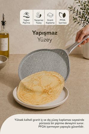 Urla 26 cm Granit Krep ve Pankek Tavası