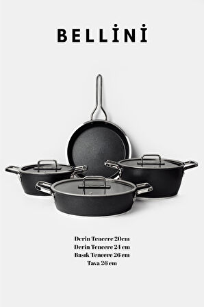 Bellini 7 Parça Tencere Seti Siyah